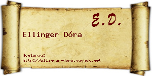 Ellinger Dóra névjegykártya